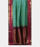 Bluish Green Handwoven Kanjivaram Silk Saree T3747382
