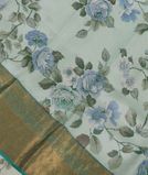 Light Blue Printed Soft Silk Saree T3722001