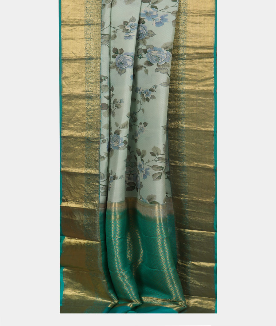 Light Blue Printed Soft Silk Saree&nbsp;T3722002