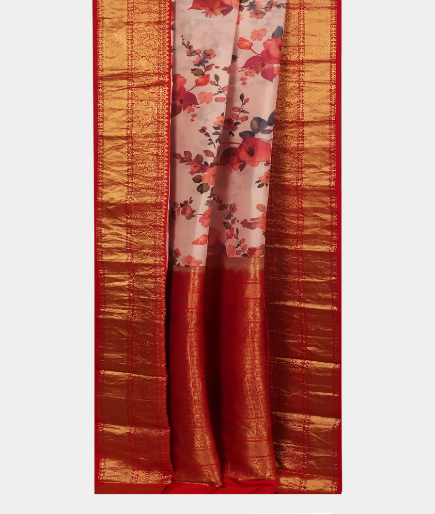Pink Printed Soft Silk Saree T3722172