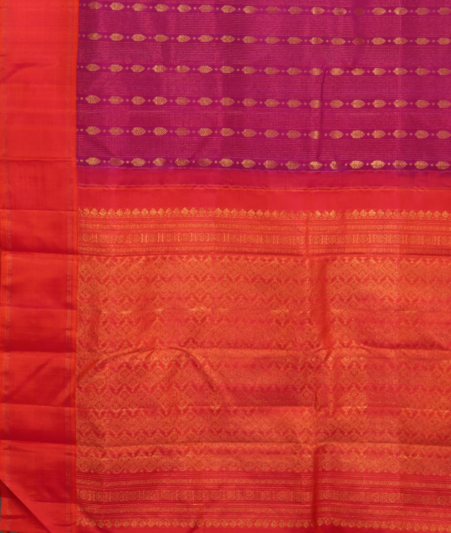 Purple Handwoven Kanjivaram Silk Saree T3746154