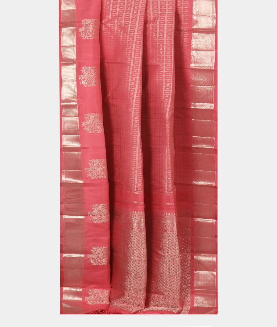Pink Handwoven Kanjivaram Silk Saree T3605332