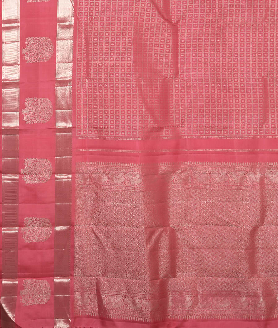 Pink Handwoven Kanjivaram Silk Saree T3605334