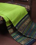 Green and Yellow Handwoven Kanjivaram Silk Saree T4173262