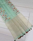 Light Green Kora Organza Embroidery Saree T3723362