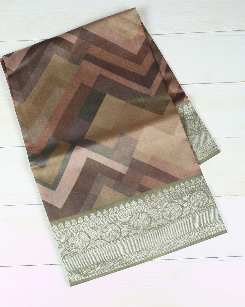 Multicolour Tussar Georgette Saree T376672-image