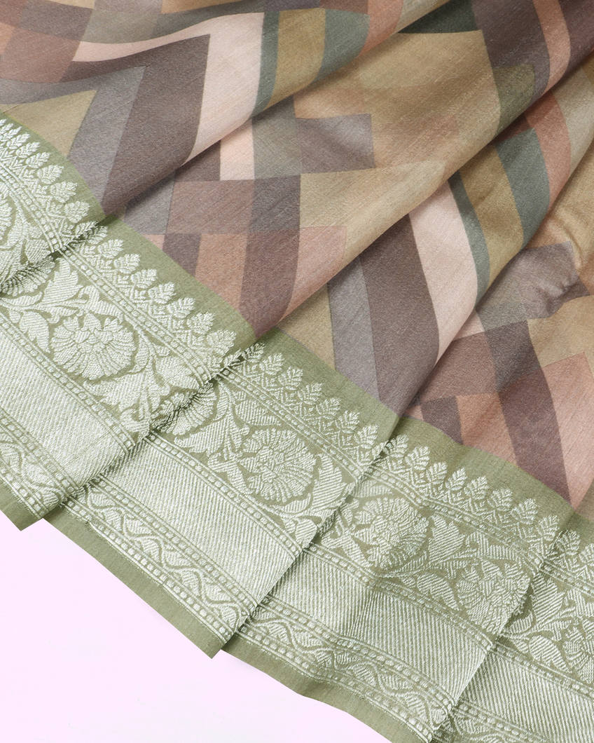 Multicolour Tussar Georgette Saree T3766722