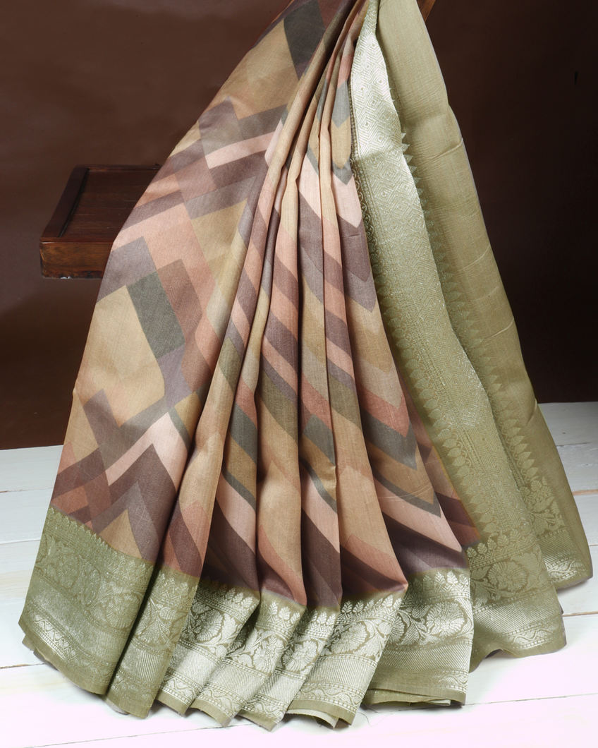 Multicolour Tussar Georgette Saree T3766724