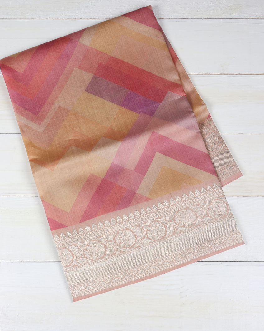 Multicolour Tussar Georgette Saree T376671-image