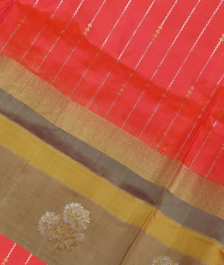 Pinkish Orange Soft Silk Saree T373438-image
