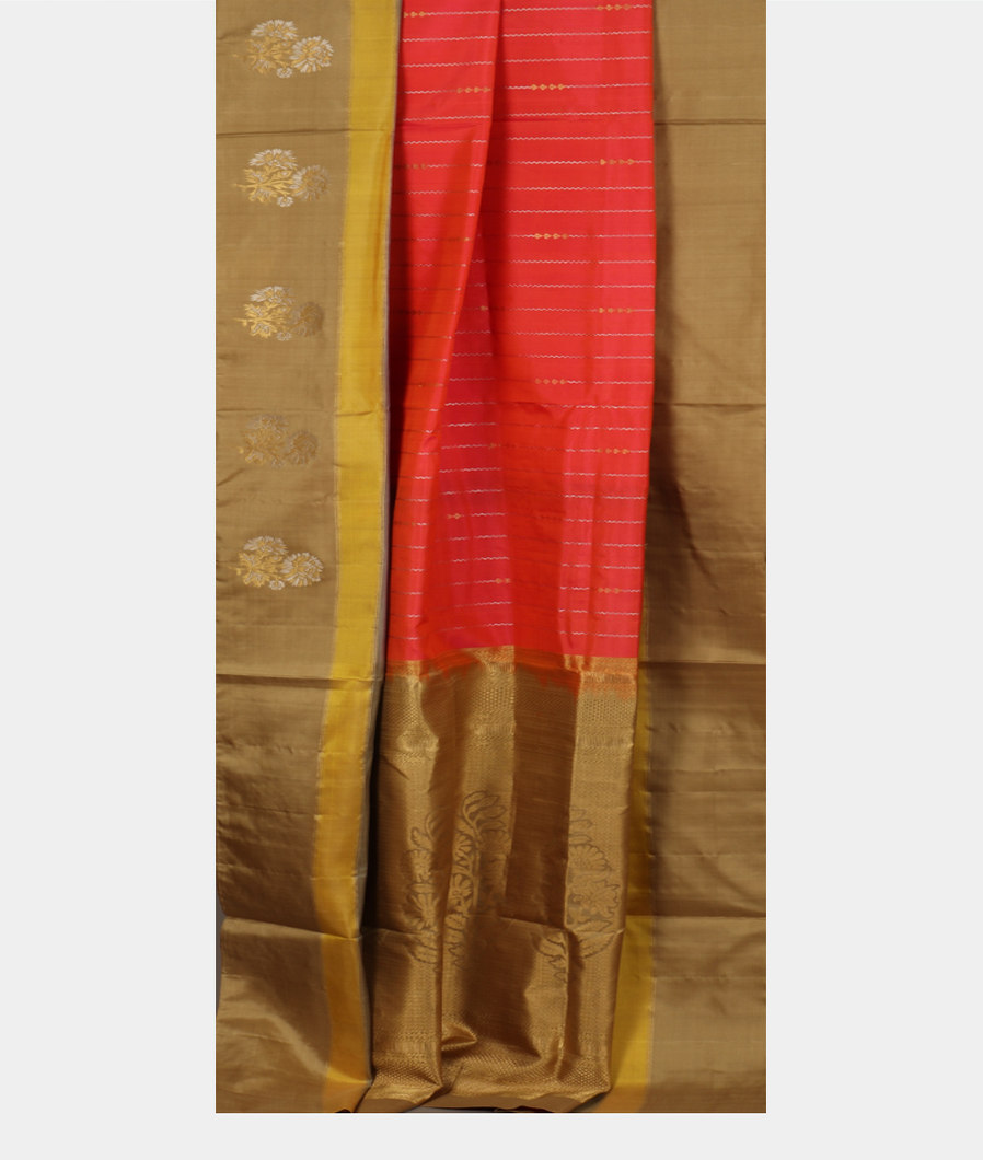 Pinkish Orange Soft Silk Saree T3734382