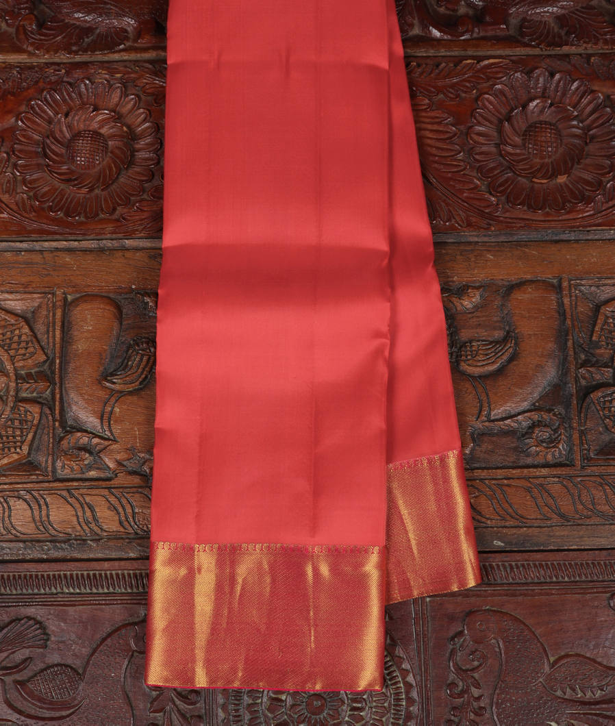 Orangish Pink Soft Silk Saree T376063-image