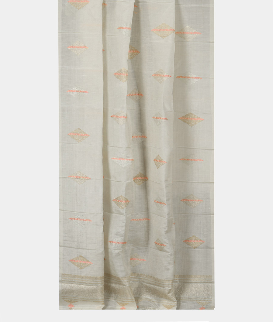 Off - White Handwoven Kanjivaram Silk Dupatta T1547312