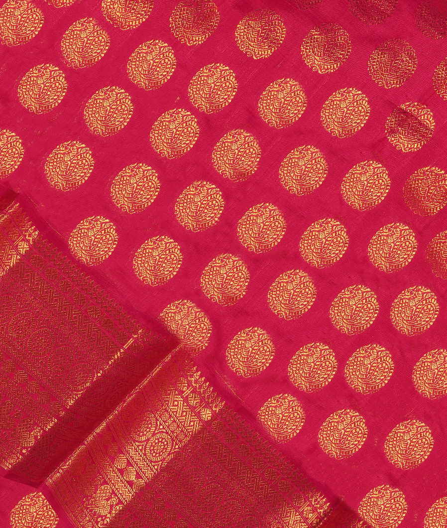 Magenta Handwoven Kanjivaram Silk Dupatta T350186-image