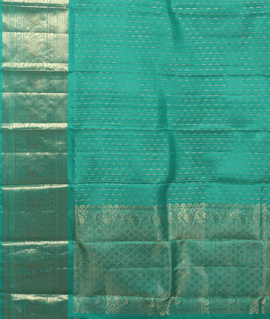 Green Handwoven Kanjivaram Silk Dupatta T3606793