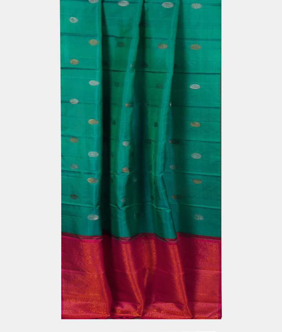 Peacock Green Handwoven Kanjivaram Silk Dupatta LH88312
