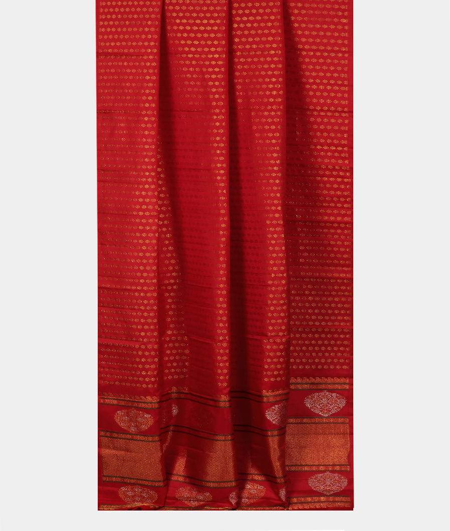 Red Handwoven Kanjivaram Silk Dupatta T3701522
