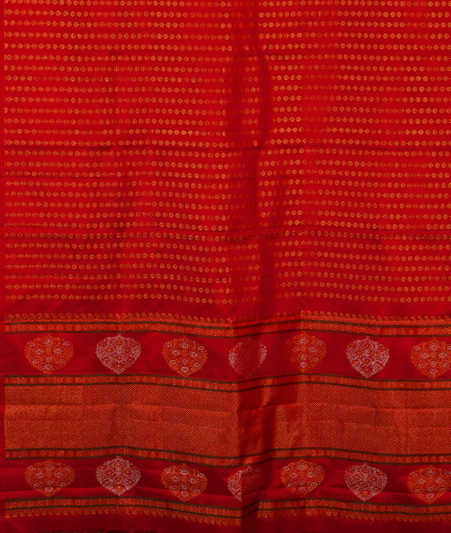 Red Handwoven Kanjivaram Silk Dupatta T3701523
