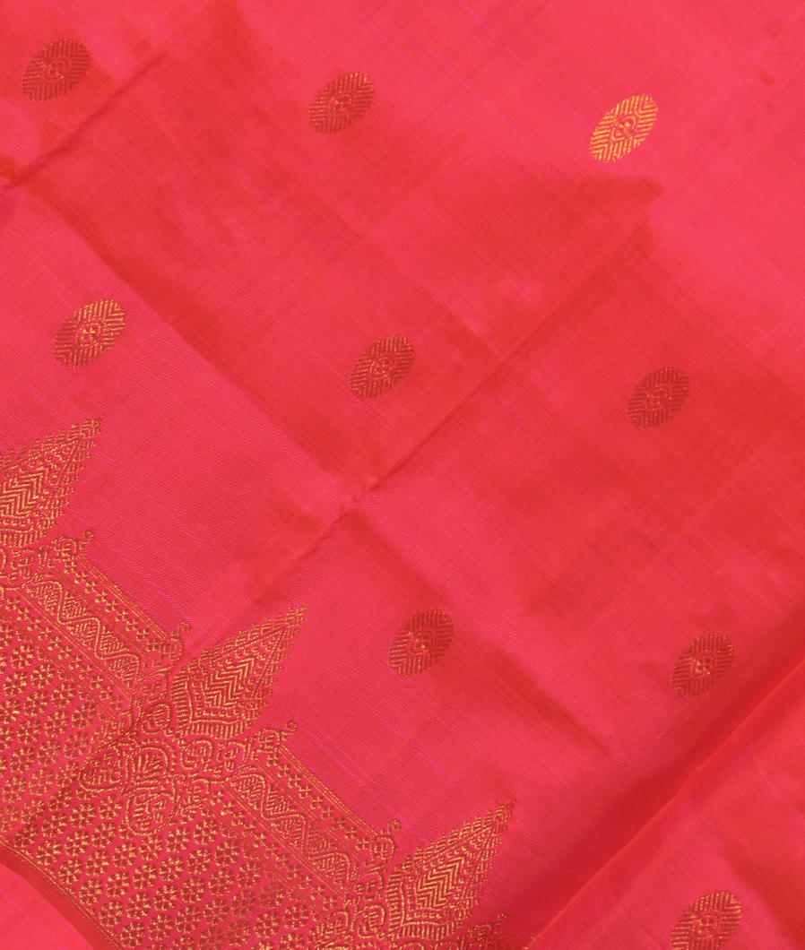 Pinkish Orange Handwoven Kanjivaram Silk Dupatta T370104-image