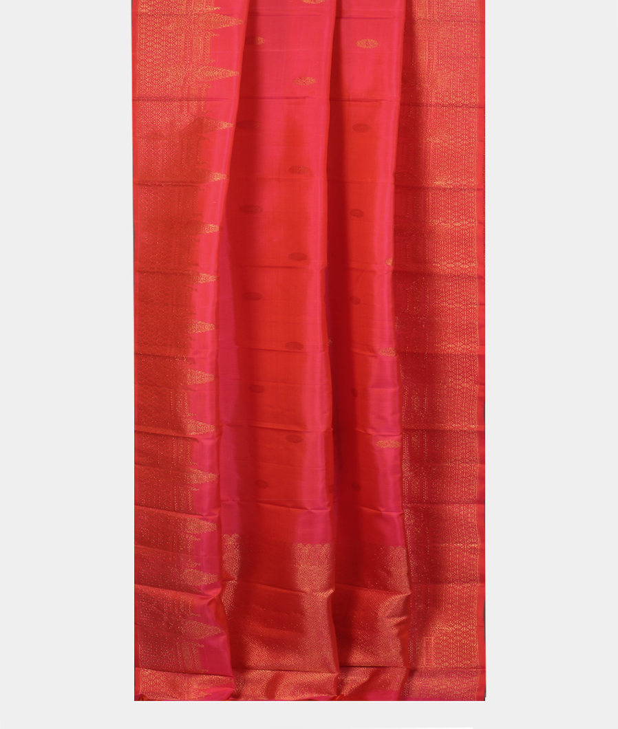Pinkish Orange Handwoven Kanjivaram Silk Dupatta T3701042