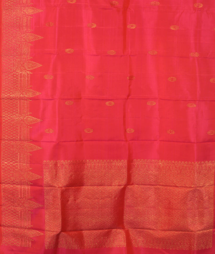 Pinkish Orange Handwoven Kanjivaram Silk Dupatta T3701043