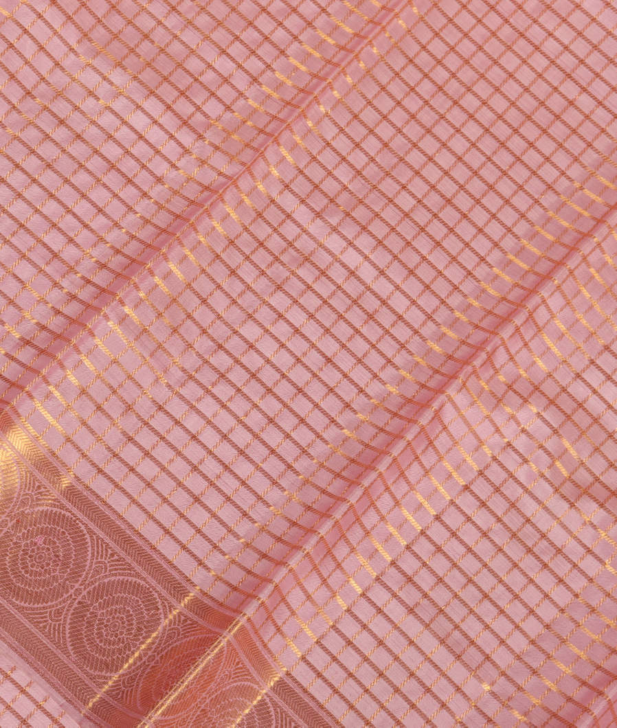 Pink Handwoven Kanjivaram Silk Dupatta T363880-image