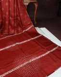 Red Tussar Embroidery Saree T3717762