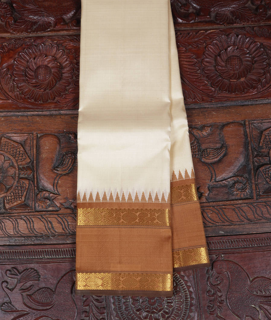 Cream Handwoven Kanjivaram Silk Saree T374848-image