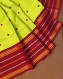 Lime Green Handwoven Kanjivaram Silk Saree (Shipping : 60 to 90 business days)2