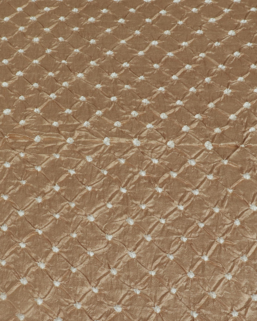 Light Khaki Bandhani Silk Saree T3754435