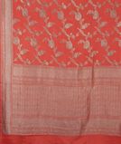 Peach Banaras Silk Saree T3493944