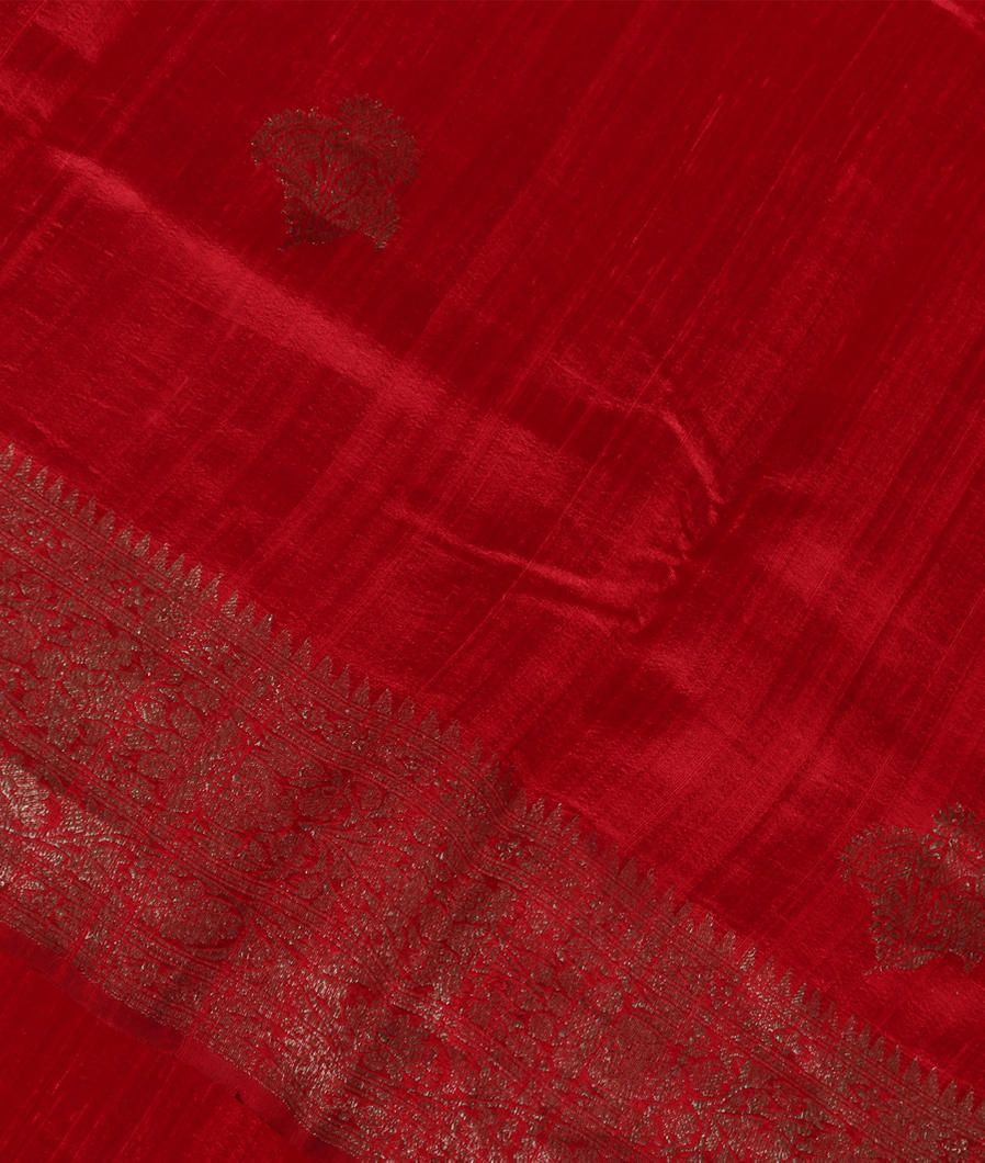 Red Banaras Tussar Saree T380729-image