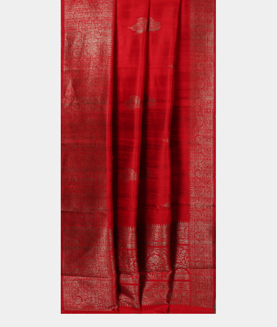 Red Banaras Tussar Saree T3807292