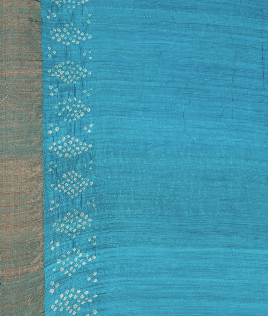 Blue Bandhani Matka Tussar Saree T3768963