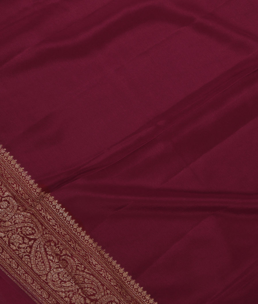 Maroon Mysore Silk Saree T368536-image