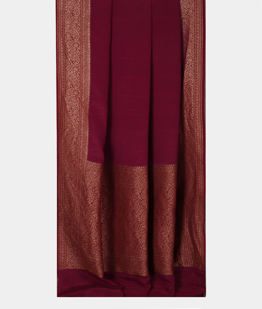 Maroon Mysore Silk Saree T3685362