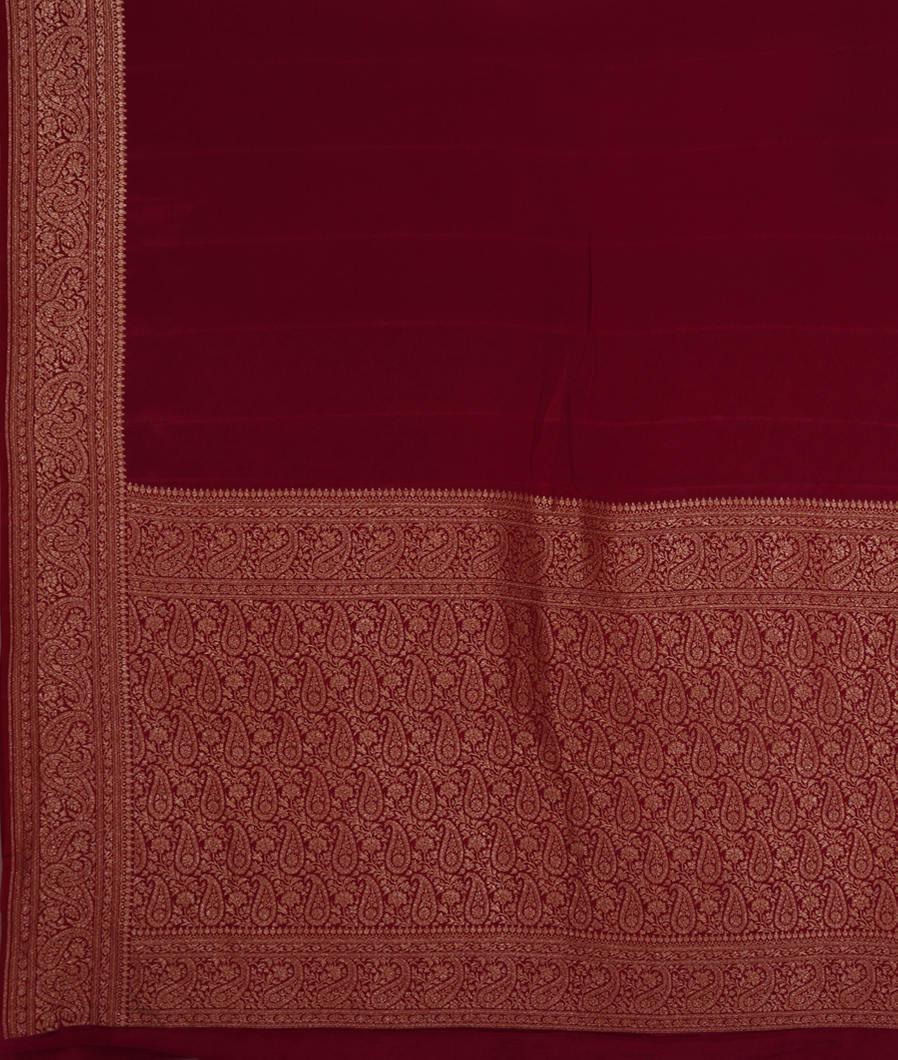 Maroon Mysore Silk Saree T3685364