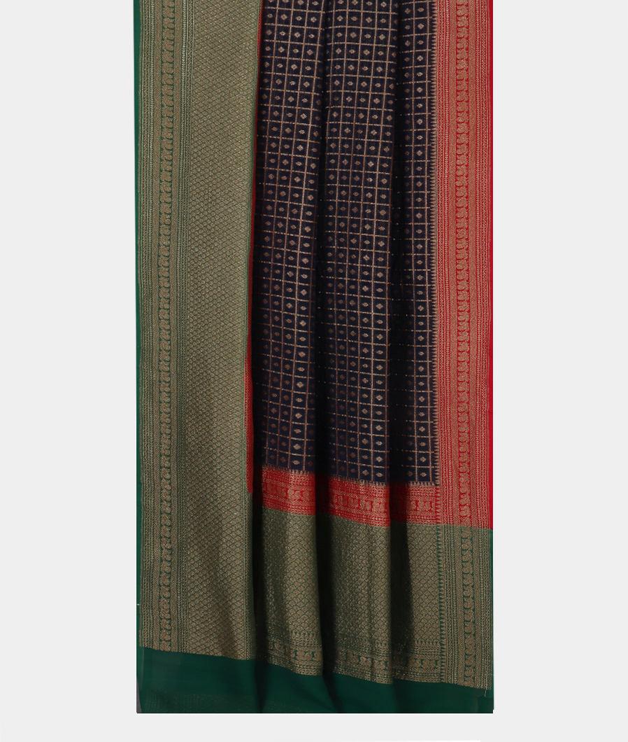 Blue Banaras Georgette Silk Saree T3768392