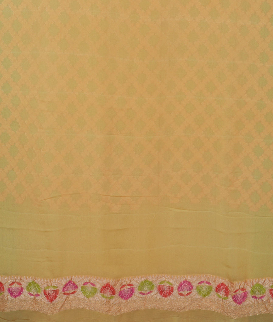 Yellow Banaras Georgette Silk Saree T3527413