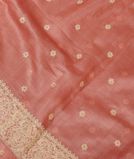 Salmon Pink Silk Kota Embroidery Saree T3636251