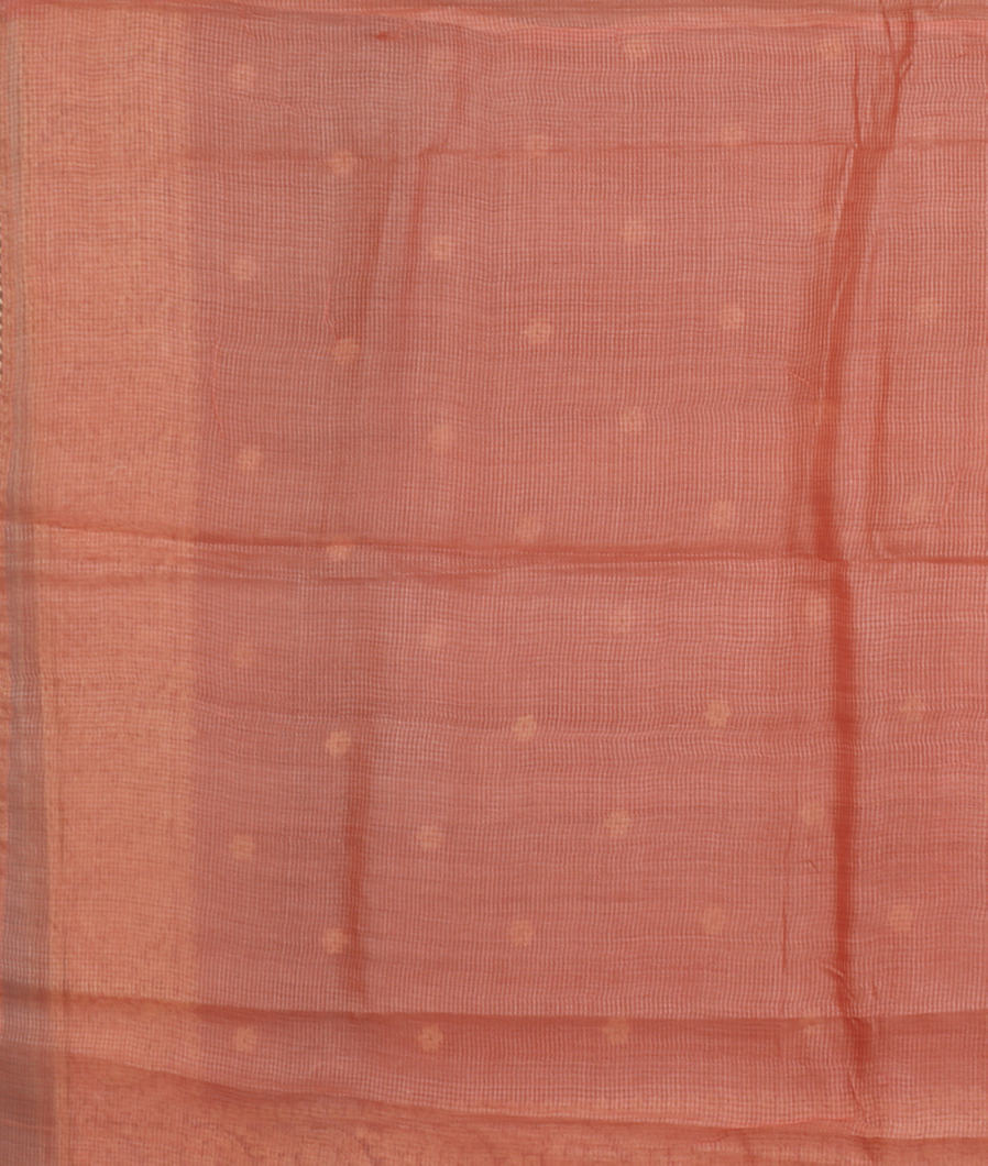 Salmon Pink Silk Kota Embroidery Saree T3636253