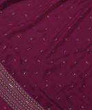 Purple Crepe Silk Embroidery Saree T3600861