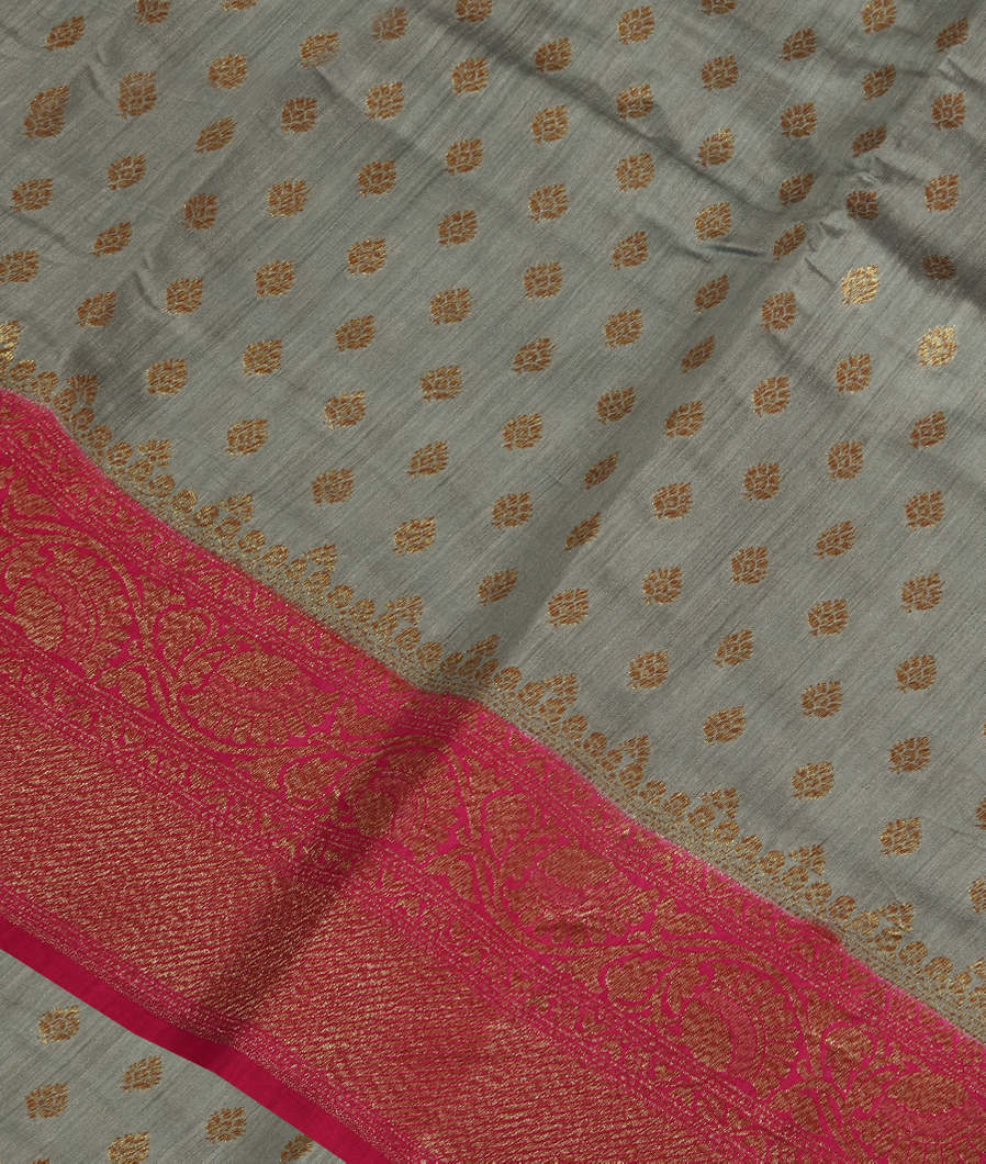 Grey Banaras Tussar Saree T380372-image