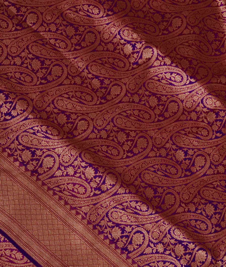 Purple Banaras Silk Saree T378449-image