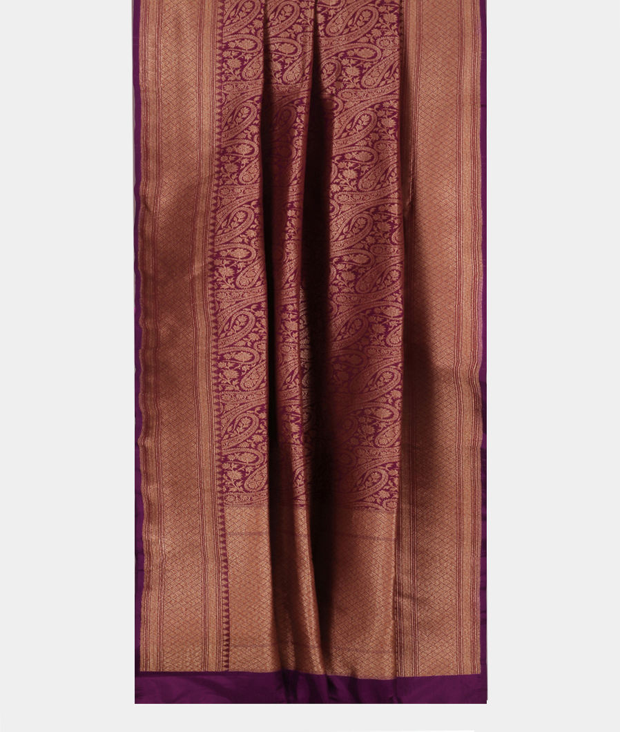 Purple Banaras Silk Saree T3784492