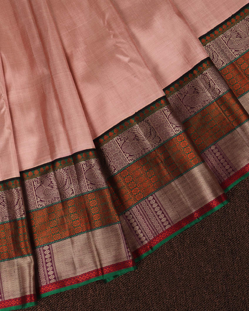 Pink Handwoven Kanjivaram Silk Saree T3633072