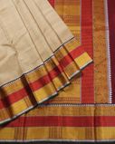 Beige Handwoven Kanjivaram Silk Saree T3480534