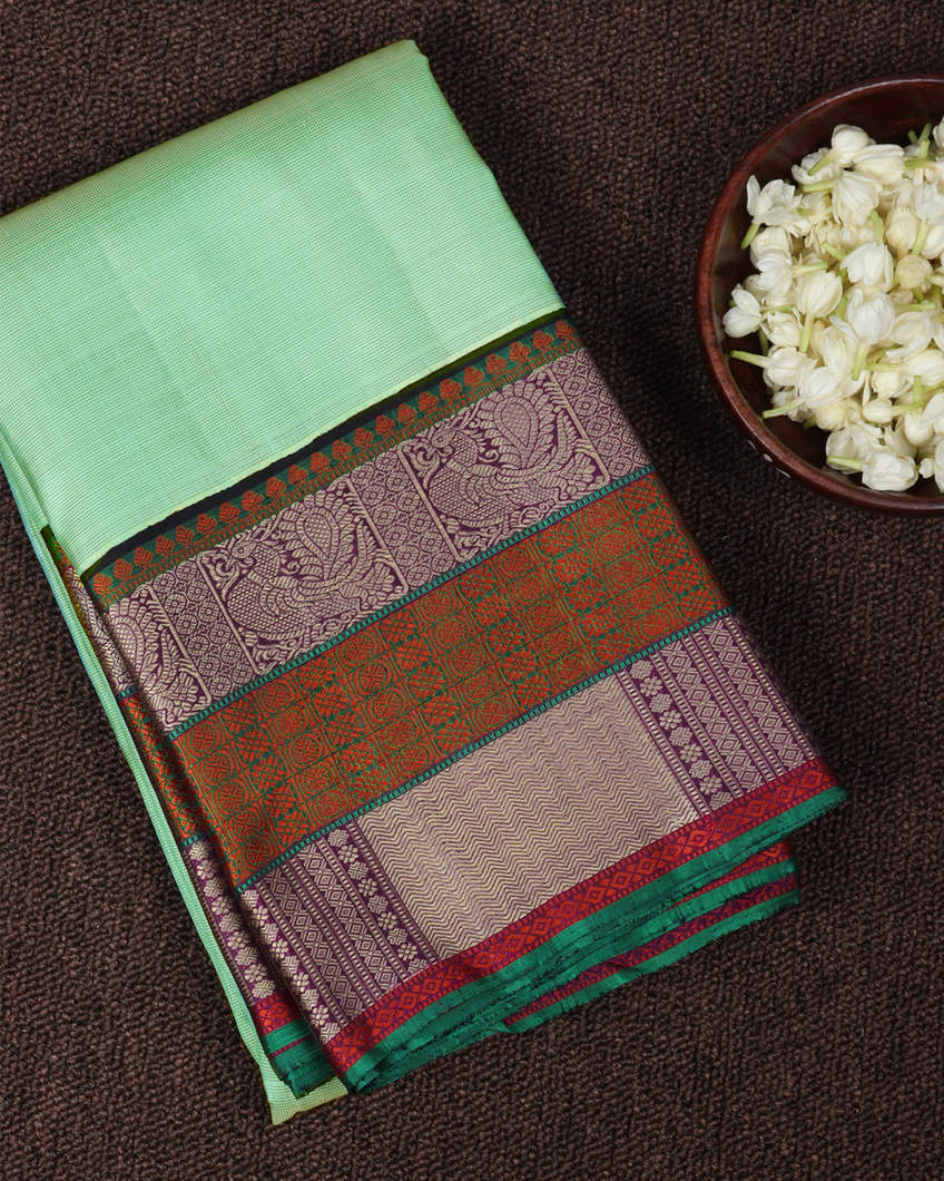 Green Handwoven Kanjivaram Silk Saree T370472-image