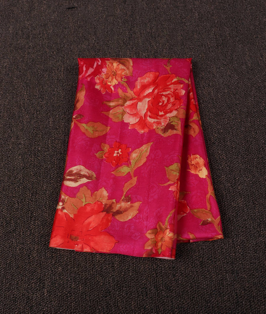 Pink Hand Printed Kanjivaram Silk Blouse T333317-image