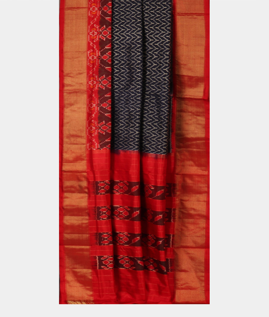 Blue Ikat Silk Saree T3593622